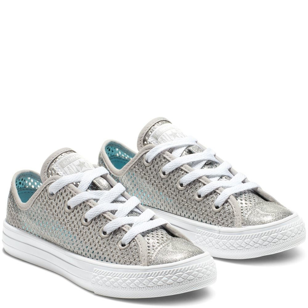 (UK 12-EU 30-US 12C) Converse CTAS OX 664200C Silver Girl's/Women's UK 10-5.5