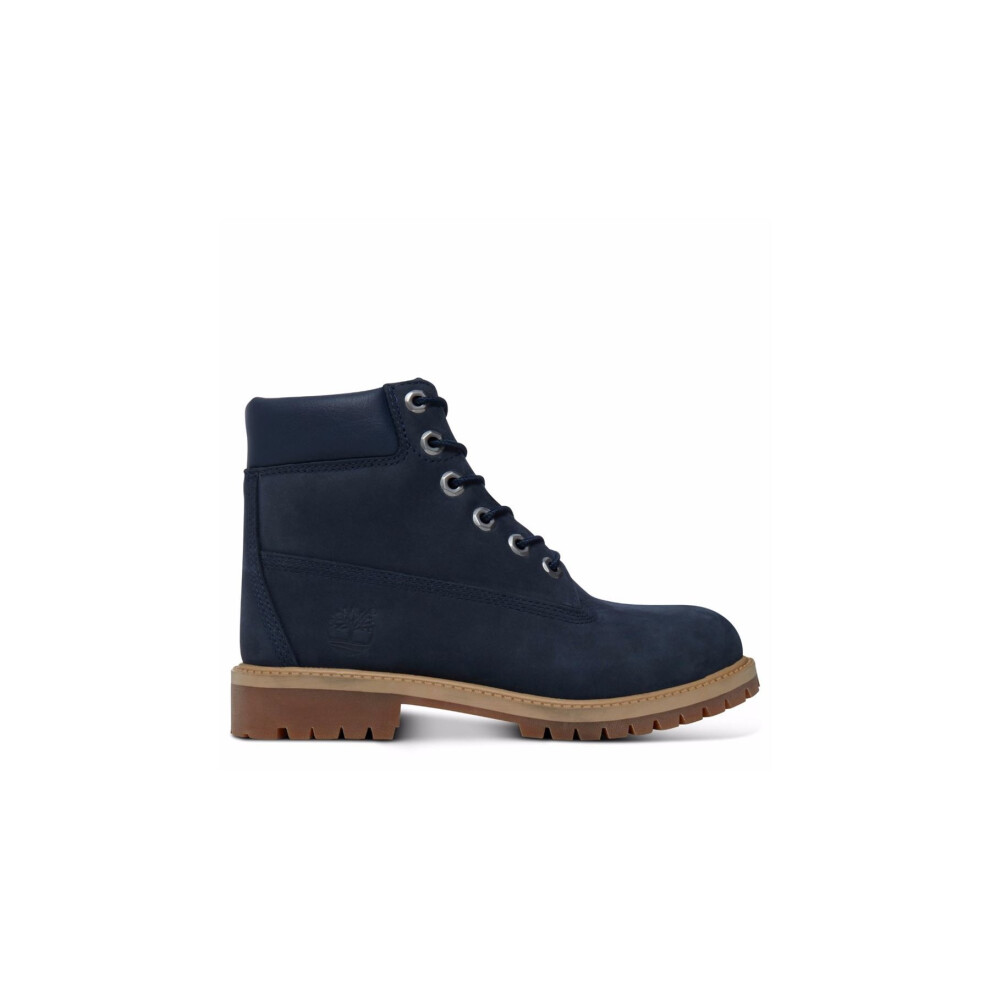 (UK 4-EU37) Timberland 6 Inch Premium Boots Shoes Junior Navy 9497R UK 3-6