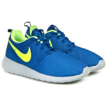 (UK 3-EU 35.5) Nike Rocherun (GS) BlUE/GREY/NEON GREEN 599728 407 Unisex UK 3-6
