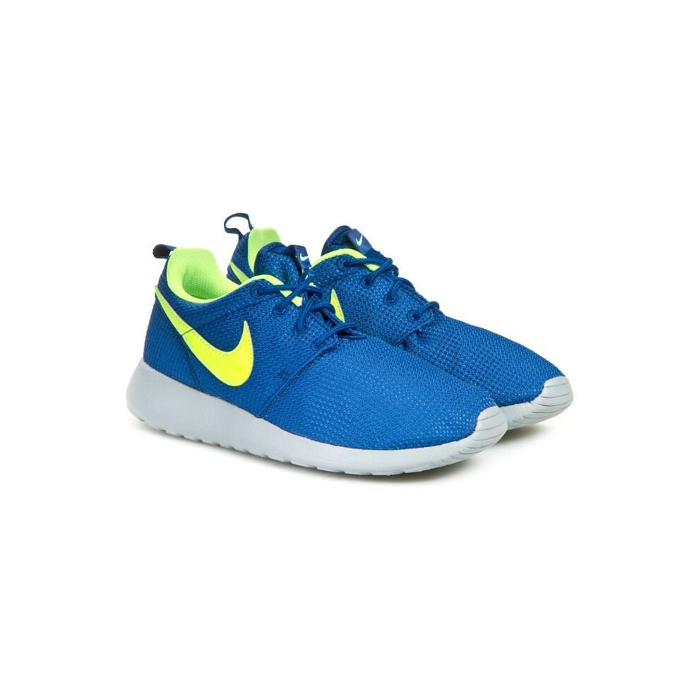 (UK 3-EU 35.5) Nike Rocherun (GS) BlUE/GREY/NEON GREEN 599728 407 Unisex UK 3-6