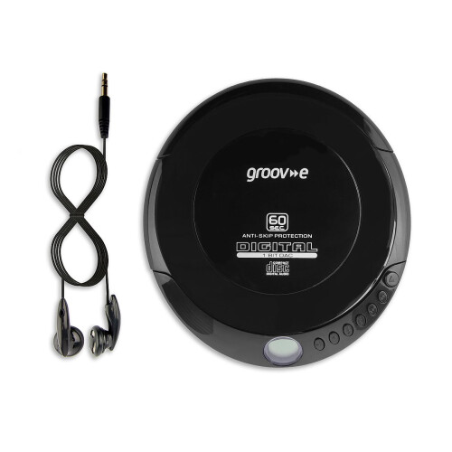Groov-e Retro Series Personal CD Player with Earphones - Black 2