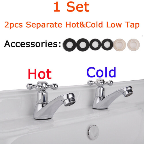 Bathroom Sink Taps Pair Taps Twin Hot and Cold Bath Bathroom Sink 1
