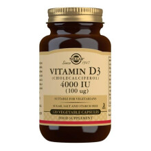 Vitamine D3 (cholécalciférol) 4000 UI (100 mcg) 120 gélules végétales Solgar