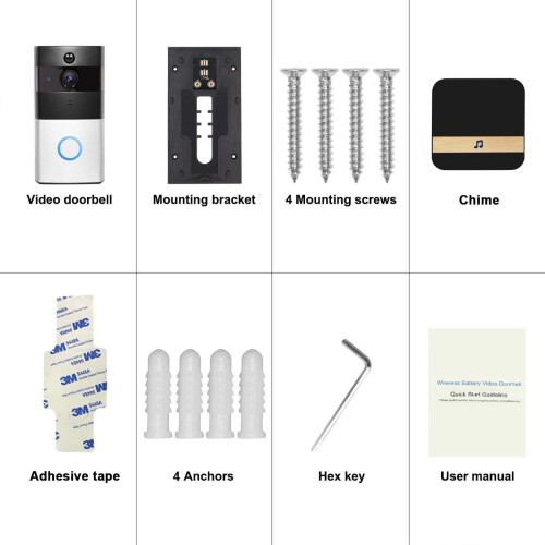 Security Wireless WiFi Remote PIR Video Camera Doorbell Phone Intercom 2