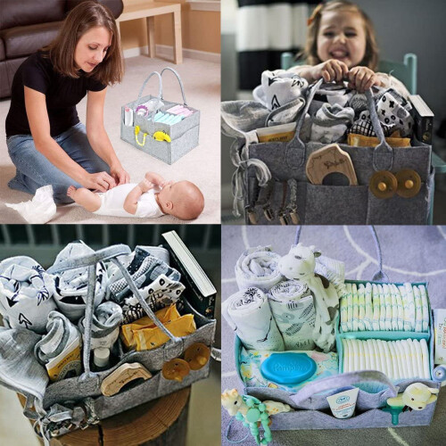 Mrs Hinch Baby Storage Organizer Bag Caddy Home Grey 2