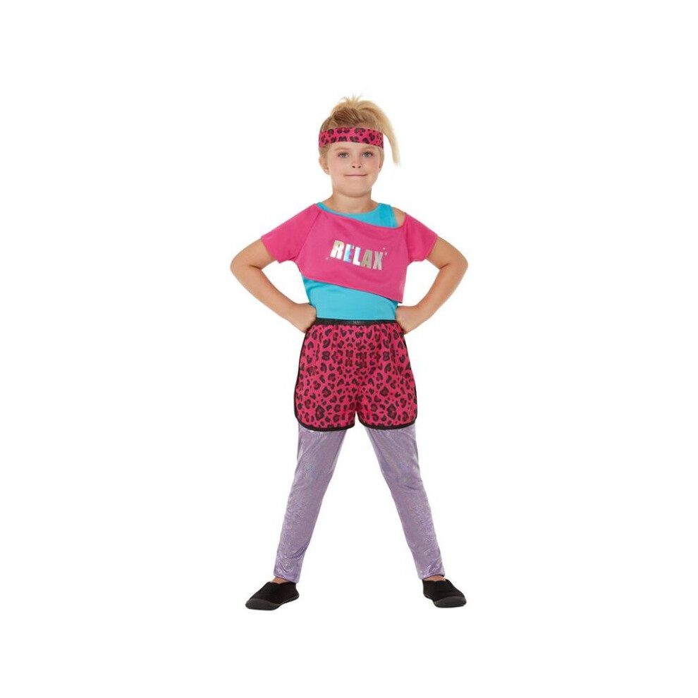 Girls 80s Relax Fancy Dress Costume Age 7-9