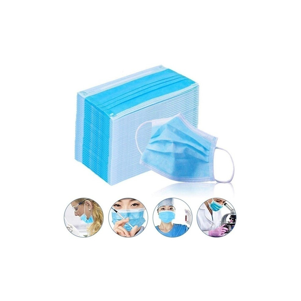 50Pcs Face Masks Disposable 3 Layers Dustproof Mask Facial Protective 191171236975