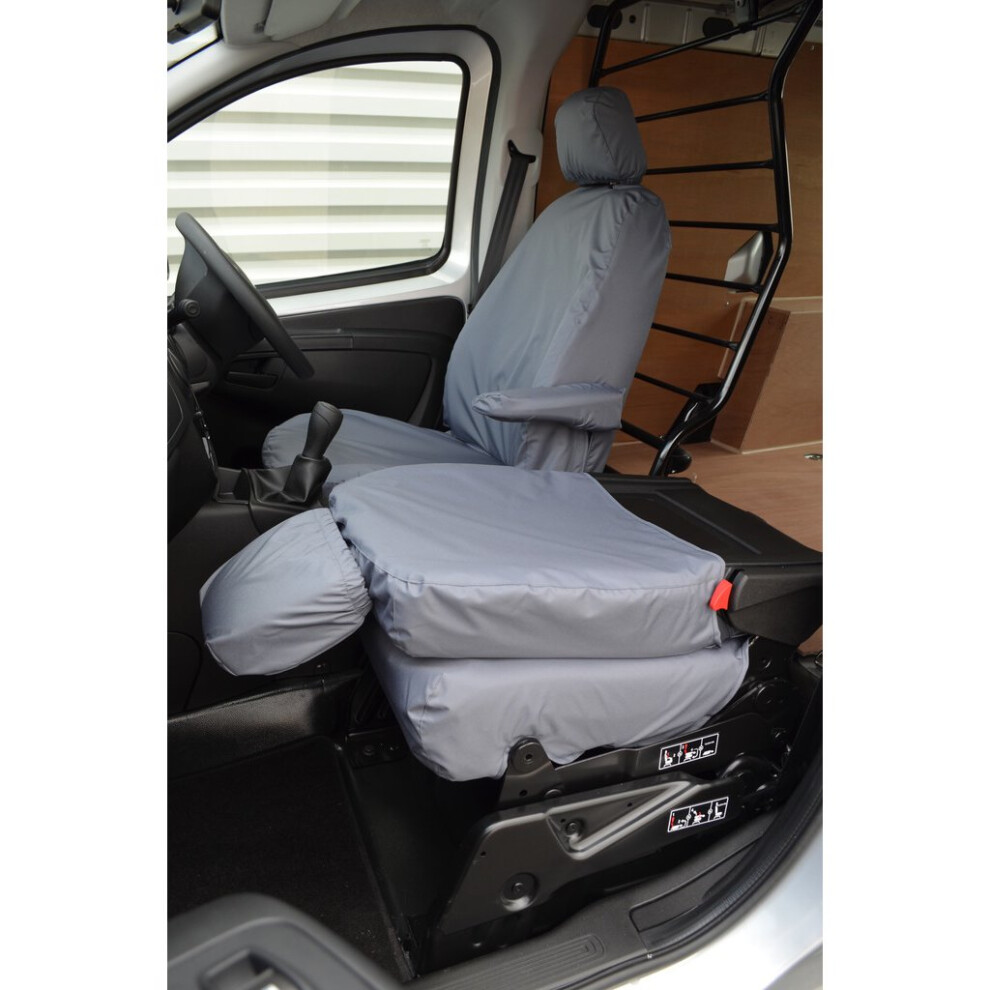 (Driver Seat & Folding Passenger, ) Turtle Covers Citroen Nemo 2008+ Seat Covers Grey 5057605000381