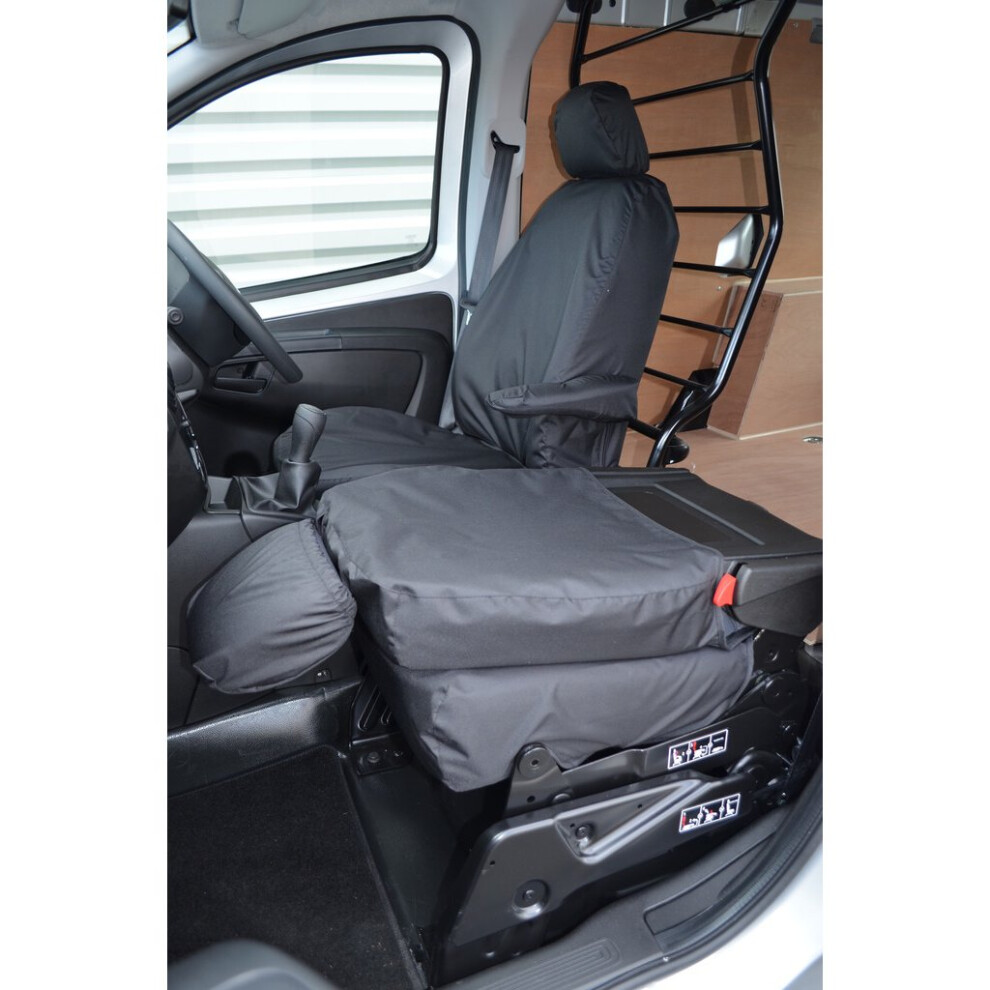 (Driver Seat & Folding Passenger, ) Turtle Covers Citroen Nemo 2008+ Seat Covers Black 5057605000374