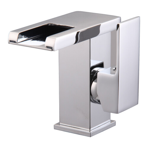 LED RGB Bathroom Sink Mixer Tap Waterfall Basin Temperature Sense 1