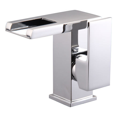 LED RGB Bathroom Sink Mixer Tap Waterfall Basin Temperature Sense 2