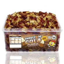 (Cola Bottles 600 Pieces, Buy 1) SweetZone Halal Giant Cola Sweet 740g Tub HMC Certified Halal