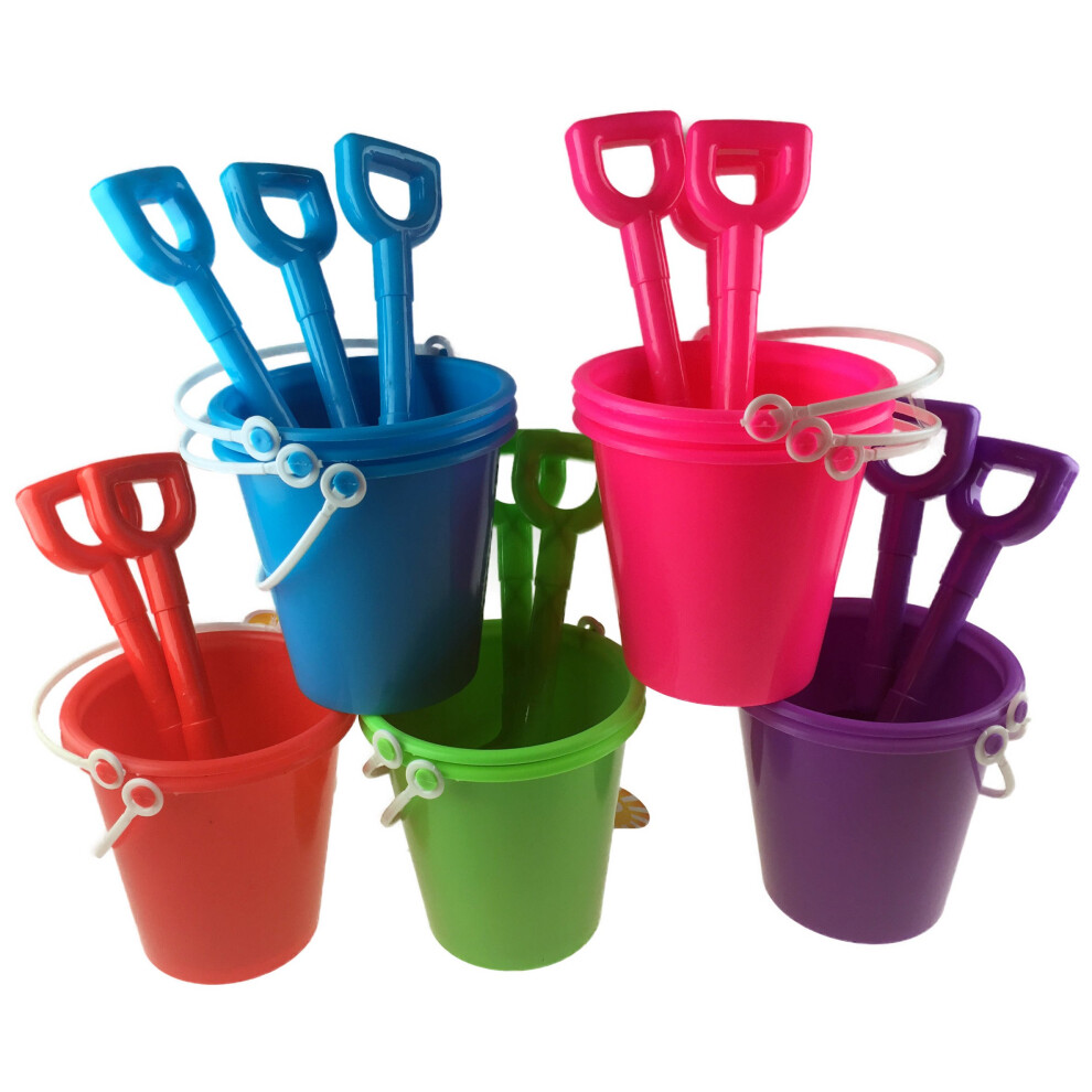 12 x Beach Buckets And 12 x Spades - Bulk Buy Value