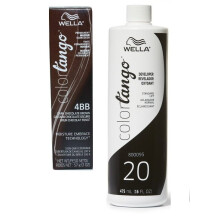 (4BB + Developer (Vol. 20) 16oz) Wella Color Tango 4BB Dark Chocolate Brown Permanent Haircolor