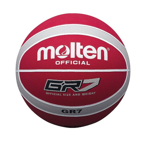 (Red, 5) Molten GR7 Indoor Outdoor Rubber Basketball Ball Red/Silver