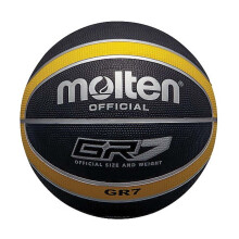 (Black, 7) Molten GR7 Indoor Outdoor Rubber Basketball Ball Black/Yellow
