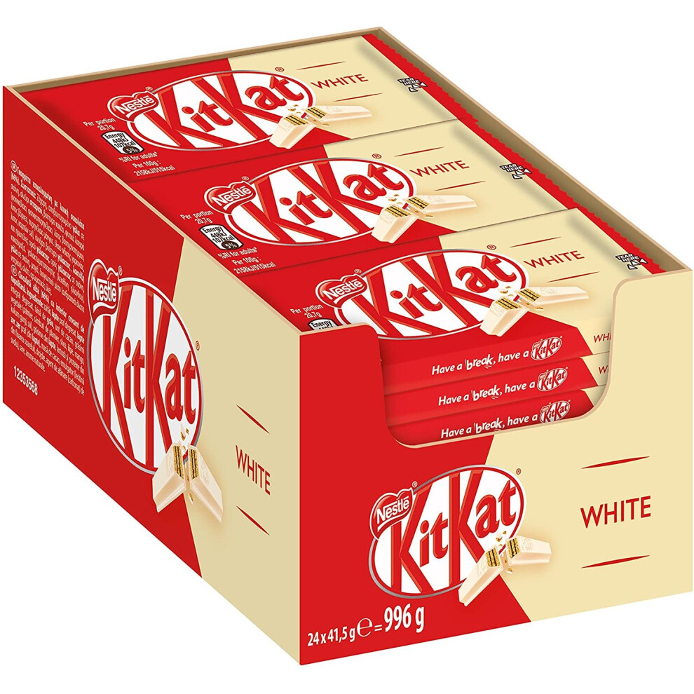 Nestle Kit Kat Chocolate 4 Finger Bars Full Box 24 X 41.5G White