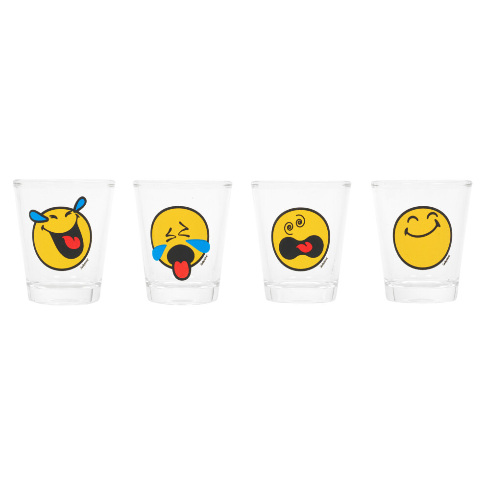 (Set of 4) Set Of 4 50ml Smiley Face Shot Glasses Tumblers