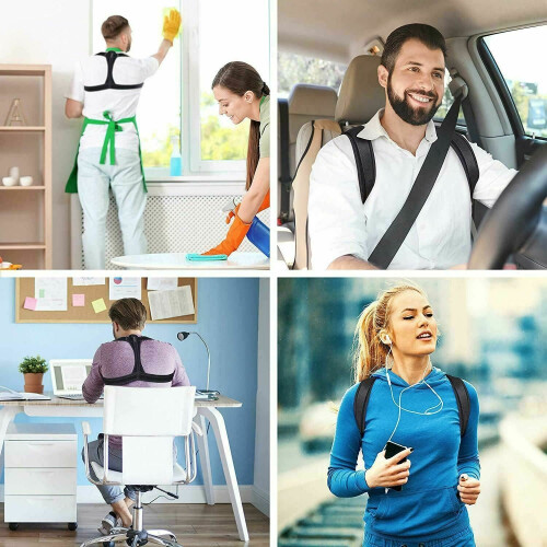 (Medium (32" to 42")) DYZI Posture Corrector Shoulder Back Pain Support Brace Unisex 1