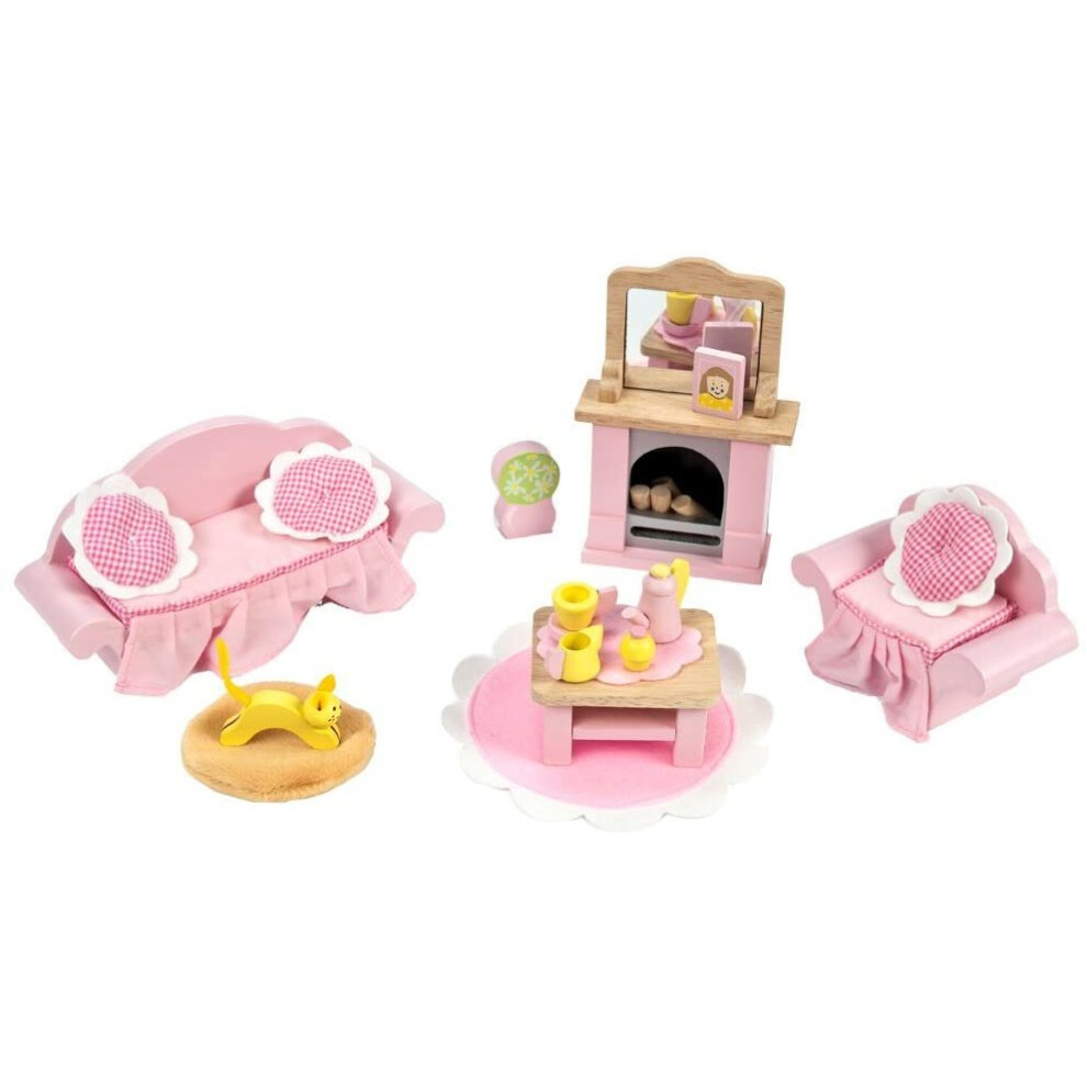 Le Toy Van - Wooden Daisylane Sitting Room Dolls House Accessories Play Set For Dolls Houses | Dolls House Furniture Sets - Suitable For Ages 3+