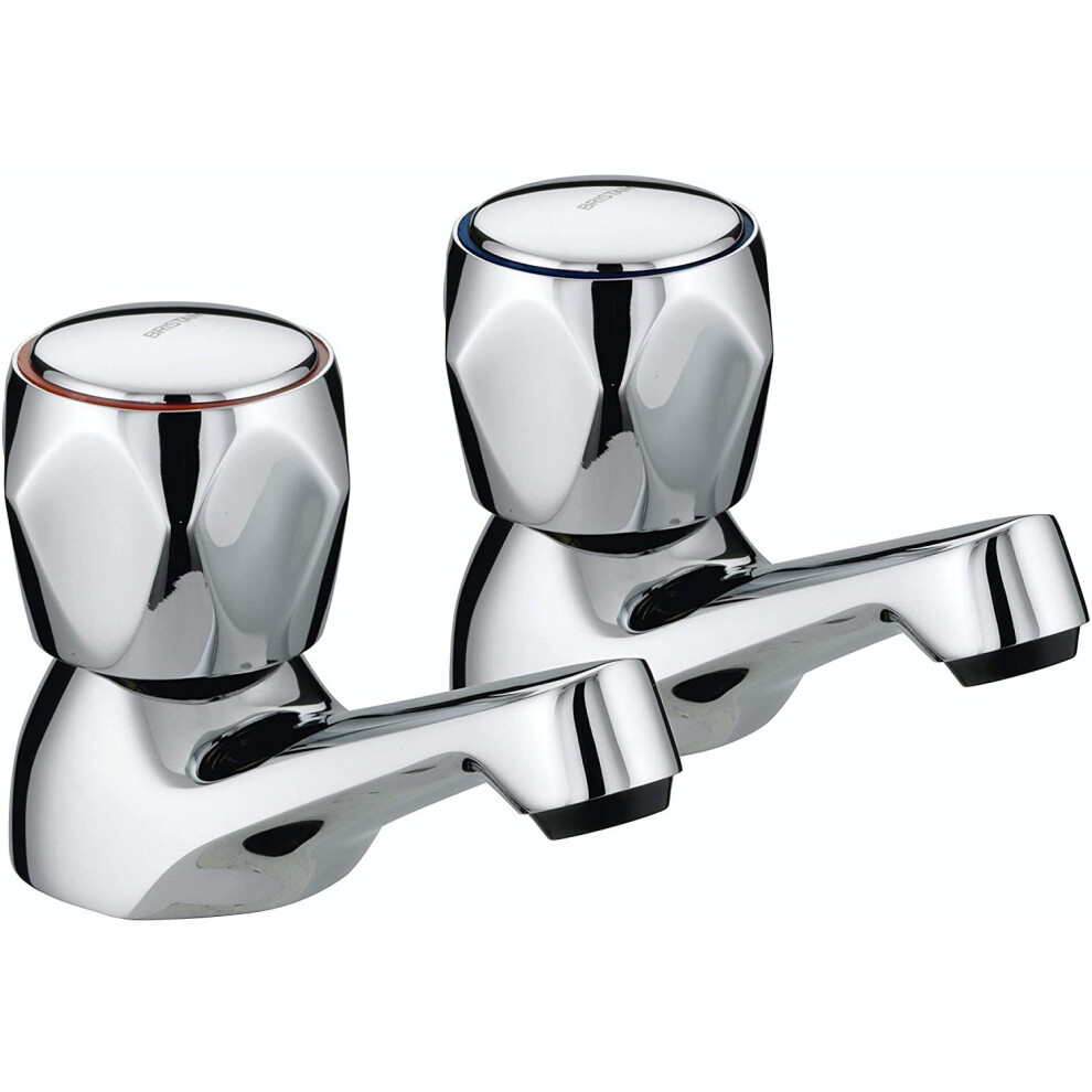 Bristan VAC 1/2 C MT Club Basin Taps with Metal Heads - Chrome Plated