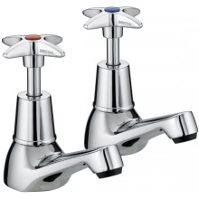 Bristan VAX 1/2 C 5412 Cross Top Basin Taps - Chrome Plated