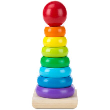 Melissa & Doug Rainbow Stacker Classic Toy (Developmental Toys, Superior Craftsmanship, 8 Smooth Rings, Solid Wood Base)