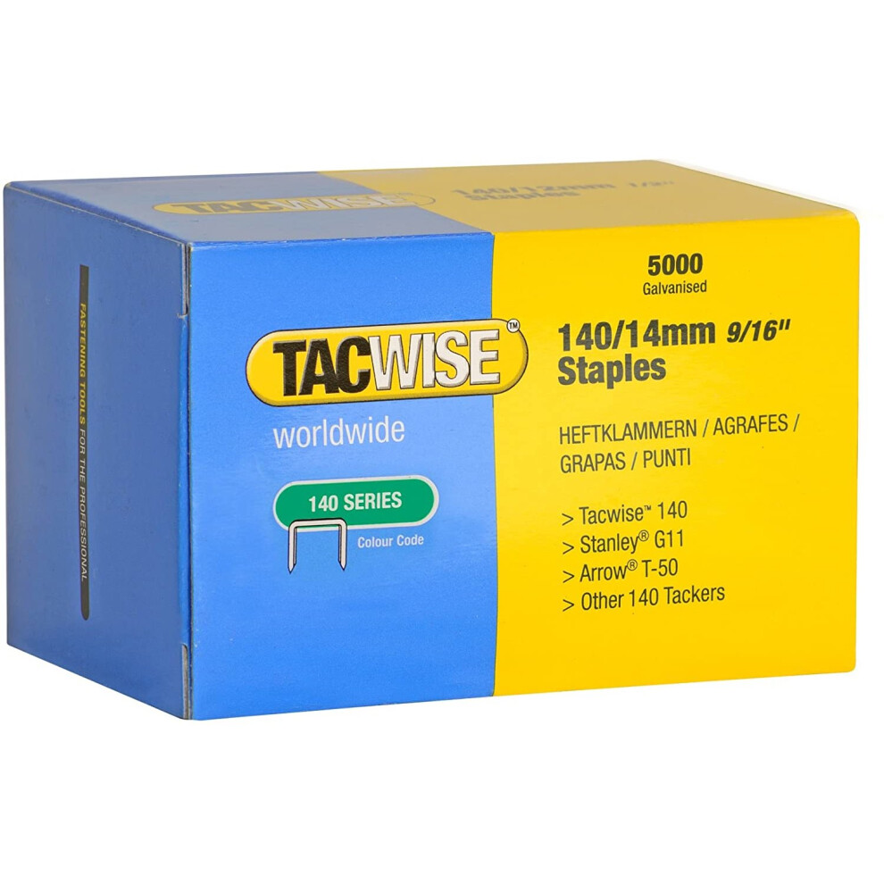 Tacwise Type 140/14mm Staples for Staple Gun (Pack of 5000)