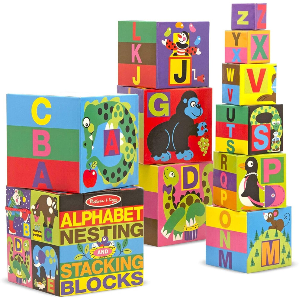 Alphabet Nesting & Stacking Cardboard Blocks