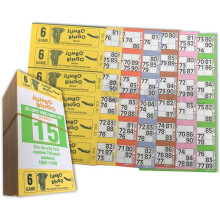 750 BOOKS 6 PAGE GAME STRIPS OF 6 TV JUMBO BINGO TICKET SHEET BIG BOLD NUMBERS