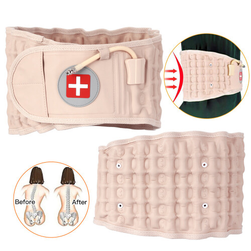 Spinal Traction Physio Decompression Back Belt Brace Lumbar Support 2