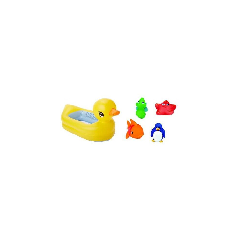 Munchkin White Hot Inflatable Duck Tub and Ocean Bath Toy Bundle