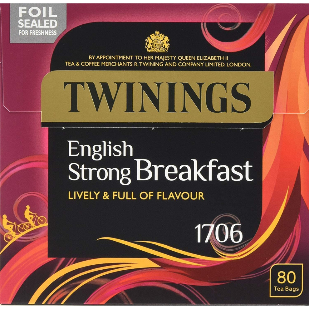 Twinings English Strong Breakfast Tea, 320 Tea Bags (Multipack Of 4 X 80 Bags)