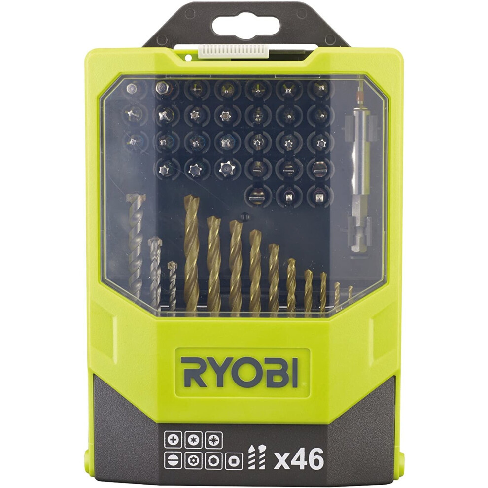 Ryobi Rak46mix Mixed Drilling And Driving Bit Set, 46 Piece