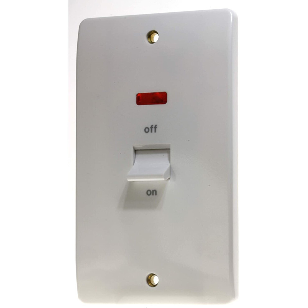Mk K5215whi 50 Amp 2-Gang Double-Pole Switch And Neon 5017490220486