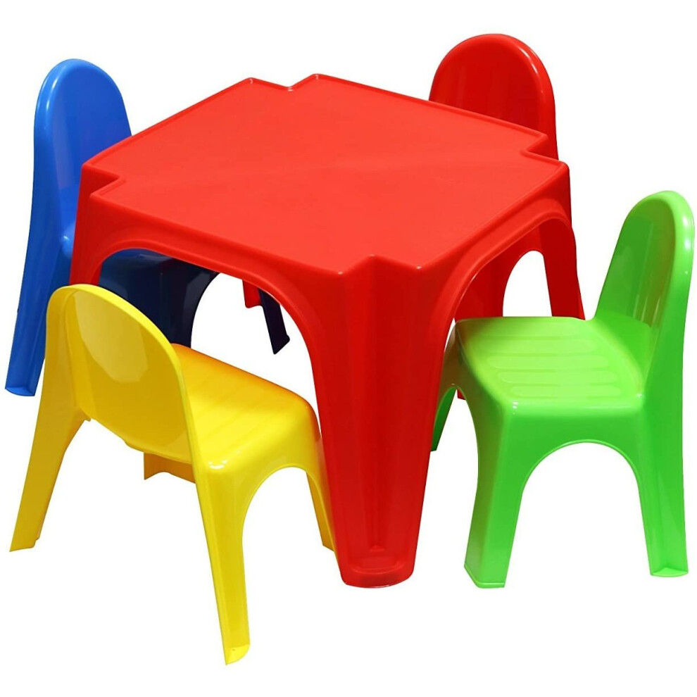 Starplast Childrens Plastic Table and 4 Chairs Set