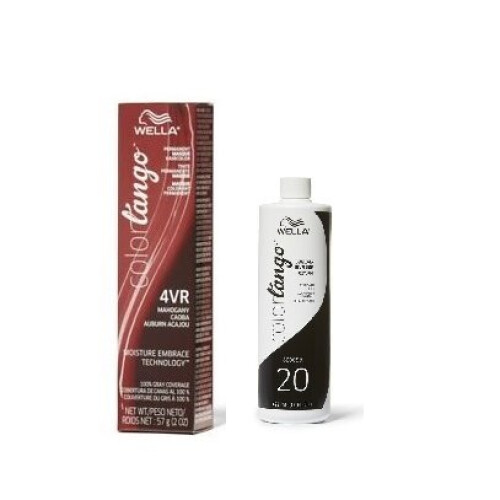 Wella (4VR + Developer (Vol. 20) 16oz) Wella Color Tango 4VR Mahogany Permanent Haicolor