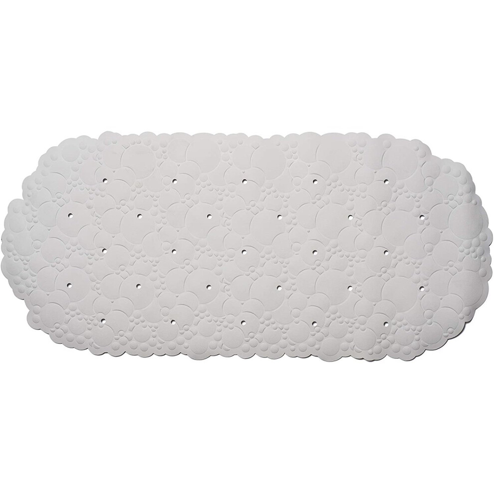 Croydex Hygiene 'N' Clean Anti-Bacterial Slip-Resistant Bubbles Rubber Suction Bath Mat, 75 x 35 cm, Arctic White