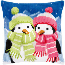 Vervaco Cross Stitch Kit: Cushion: Penguins with Scarf, Other, N\A, 40 x 40cm