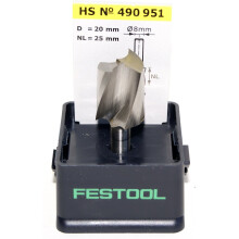 Festool 490951 Spiral Groove Cutter Shank 8 mm HS SPI S8 D20/25, Multi-Colour