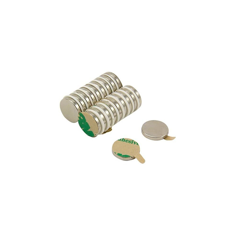 Magnet Expertâ® Adhesive 12Mm Dia X 2Mm Thick N42 Neodymium Magnet - 1.6Kg Pull ( North ) ( Pack Of 20 ) 5055641218029