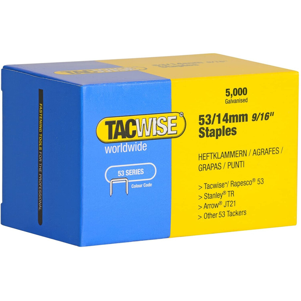 Tacwise Type 53/14Mm Staples For Staple Gun (Pack Of 5000) 5051439000074