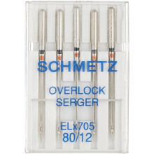 Euro-Notions ELX705 Serger Needles-Size 12/80 5/Pkg, Other, Multicoloured, 2.5 x 7.84 x 11.39 cm