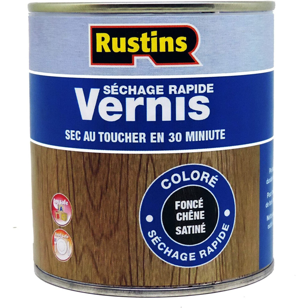 Rustins VSDO1000 1 Litre Quick Dry Varnish Satin - Dark Oak