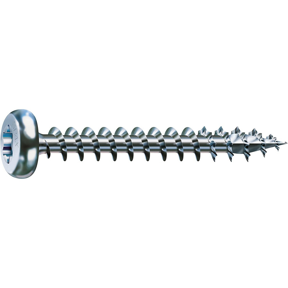 Spax Universalschraube, 4,0 X 50 Mm, 200 Pieces, T-Star Plus, Half Round Head, Full Thread, 4Cut, Wirox A3j, 0201010400503 4003530166082