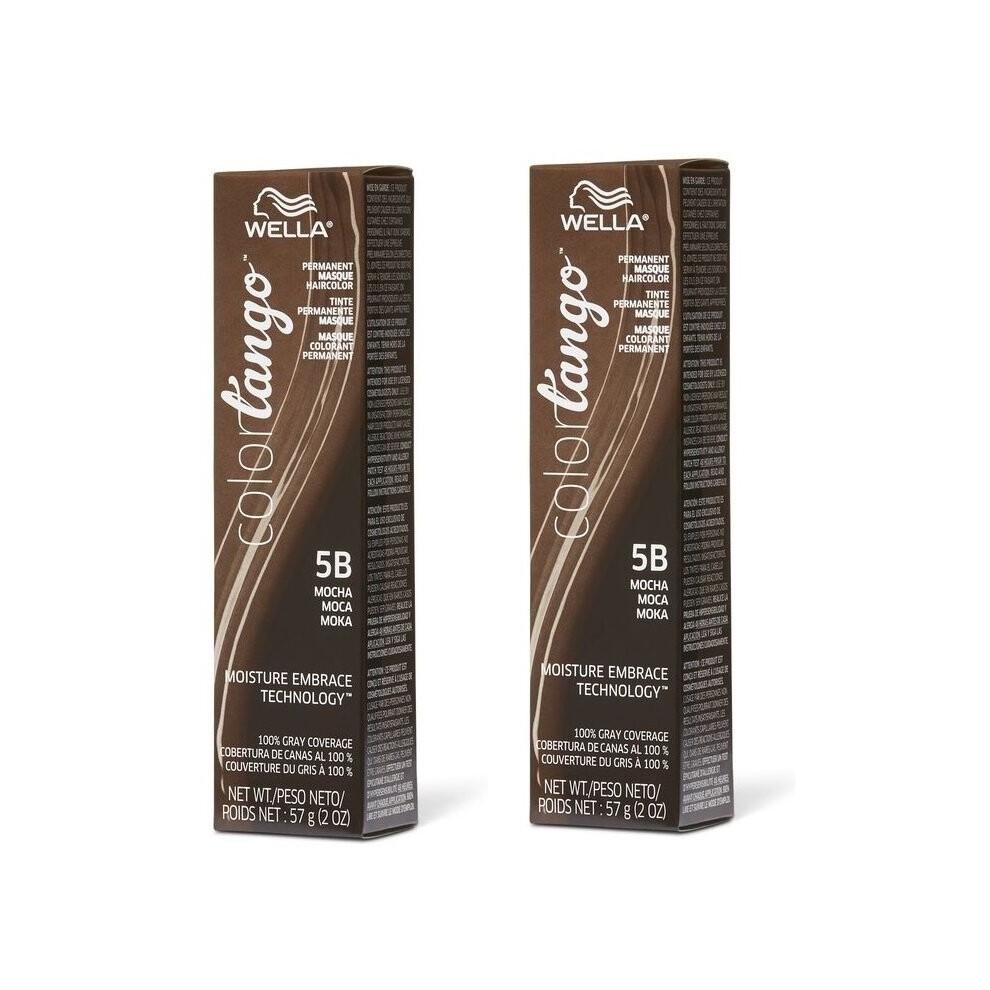 Wella (5B – Pack Of 2) Color Tango 5B Mocha Permanent Haircolor Brown,Multicoloured