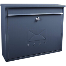 Sterling MB02A Anthracite Burg-Wächter Elegance Wall Mounted Galvanised Steel Lockable Weatherproof Post Box RAL 7016-36x31x10cm