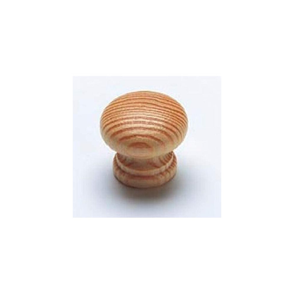 Merriway Bh00090 Lacquered Pine Wooden Cupboard Cabinet Door Knob, 40Mm (1.1/2 Inch), Drilled For Screw Or Dowel-Pack Of 2, Brown 5013249299468