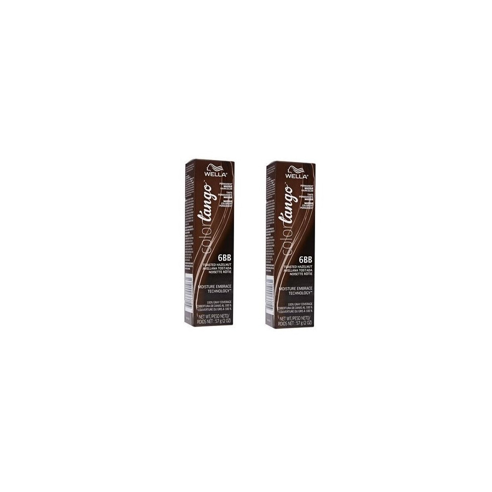 Wella (1C Slate – Pack Of 2 ) Color Tango 6Bb Toasted Hazelnut Permanent Haircolor Multicoloured