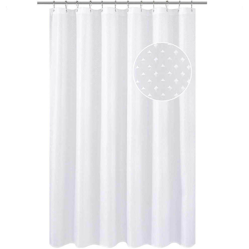 (W240 X L180) White Diamond Polyester Shower Curtain - All Sizes